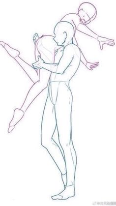 a drawing of two people holding each other