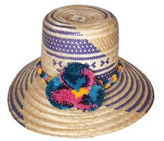 Cheyenne Handmade Wayuu Hat - a perfect gift for her Handwoven Festival Hat, Multicolor Flat Brim Toquilla Straw Hat, Multicolor Handwoven Brimmed Hat, Multicolor Handwoven Straw Hat, Handwoven Multicolor Brimmed Hats, Handwoven Multicolor Straw Hat, Adjustable Handwoven Palm Leaf Hat, Traditional Straw Hat For The Beach, Traditional Straw Hat For Beach