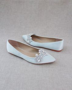 Wedding Shoes Bridesmaid, Wedding Flats, Betsey Johnson Shoes, Shoe Shine, Rhinestone Appliques, Shine Bright Like A Diamond, Rhinestone Wedding, Ballet Flat, Shine Bright