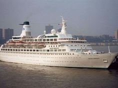 a large white boat in the water