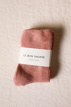 From our friends at Le Bon Shoppe: We wanted to make the coziest, the comfiest and the cutest socks around! These super soft and cushiony Cloud socks will eponymously make you feel like you are walking on a cloud! available in different color options Contents: 85 Cotton 13 Polyester 2 Spdx Sizing: One size fits most (US women's size 6-10) Care Instructions: Machine wash cold. Tumble dry low. Do not iron. Do not bleach Made in South Korea Le Bon Shoppe is a small business based in Los Angeles, CA Cozy Warm Socks For Loungewear, Comfy Snug Pink Socks, Super Soft Pink Socks, Snug Super Soft Pink Socks, Comfy Warm Pink Socks, Warm Snug Socks For Loungewear, Cozy Comfortable Thick Socks, Thick Comfortable Cozy Socks, Cozy Thick Comfortable Socks