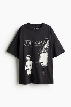 Oversized T-shirt in soft cotton jersey with a printed motif at front. Ribbed neckline and dropped shoulders. Jack Harlow, Cotton Plant, Black Jack, Jack Black, Ribbed Neckline, Oversized T Shirt, Oversized Tshirt, Recycled Cotton, Tshirt Print