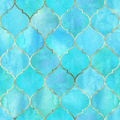 an abstract blue and green background with gold accents