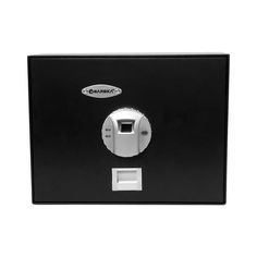 an electronic safe box on a white background