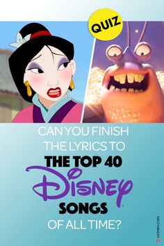 the top 40 disney songs of all time, with an image of snow white and evil