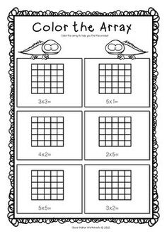 the color the array worksheet for kids to learn how to read and practice numbers