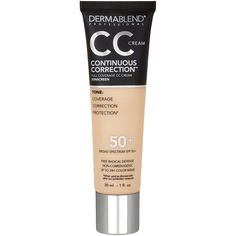 Your all-in-one skincare + coverage hybrid for radiant skin = Dermablend CC Cream. Provides Skin Tone Coverage, Correction & Protection #1 Dermatologist Recommended Coverage Brand, Dermablend brings you Continuous Correction™ CC Cream SPF 50+. This non-comedogenic CC Cream foundation provides skin tone coverage, correction, and protection. SKIN TONE FULL COVERAGE: Weightless and breathable, this CC Cream gives a perfectly balanced and undetectable full coverage without clogging pores or weighing Non Comedogenic Oils, Cream Foundation, Skin Radiance, Dermatologist Recommended, Cc Cream, Makeup Reviews, Uneven Skin, Setting Powder, Colorful Makeup