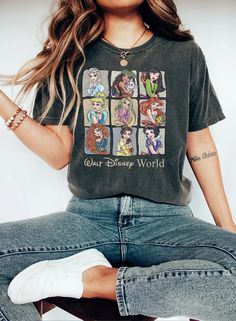 Walt Disney World Princess Shirt, Disney Princess Birthday Shirt, Disneyworld Tee, Princess Castle Tee, Disney Girl Trip 2023 Shirt Soot Spirit, Lilo And Stitch Shirt, Cute Disney Shirts, Neighbour Totoro, Disney Cute, Retro Disney, Disneyland Shirts, Disney Vintage, Cowgirl Shirts