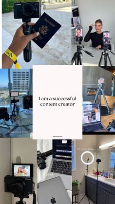 a collage of photos with the words i am a successful content creator