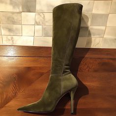 Elevate your fall wardrobe with these stunning olive green over-the-knee suede boots! 🍂 The pointed toe and stiletto heel add elegance, while the rich suede gives a touch of luxury. Perfect for autumn days and Halloween nights, these boots pair beautifully with dark jeans or a cozy sweater dress for a chic seasonal look. Step into sophistication and embrace the festive spirit! 🎃👻 Cozy Sweater Dress, Autumn Halloween, Autumn Days, Dark Jeans