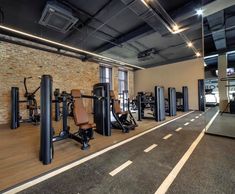 the gym is equipped with equipment for people to use