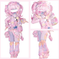 an image of a doll with pink hair