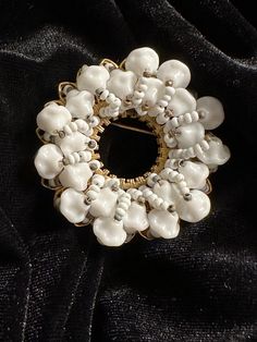 Wonderful Miriam Haskell white beaded brooch in excellent condition and signed. Rare find. Vintage White Beaded Jewelry, White Vintage Collectible Brooch, White Round Brooch For Formal Occasions, White Victorian Beaded Jewelry, Victorian White Beaded Jewelry, White Round Brooches For Formal Occasions, White Round Formal Brooches, Vintage White Wedding Brooches, Victorian White Wedding Brooches