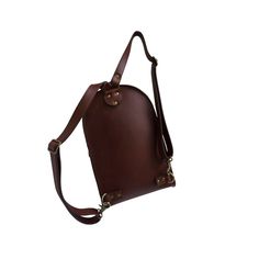 Small Brown Leather Backpack Purse Dome Shaped Crossbody Backpack With Cell Phone Pocket For On-the-go, Travel Laptop Bag Standard Backpack, Portable Laptop Bag Backpack For Travel, Portable Laptop Backpack For Travel, Functional Satchel Leather Backpack For Travel, Functional Leather Satchel Backpack For Travel, Versatile Brown Camera Bag For Daily Use, Portable Satchel Chest Bag For Everyday Use, Functional Satchel Backpack For Travel