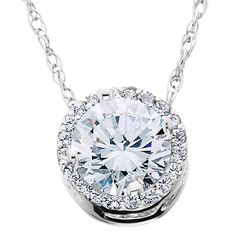 This popular women's fancy solitaire pendant features 1/2 center and round brilliant cut accent stones.  All diamonds are set in solid 14k white gold.  An 18" 14k white gold chain is included. Pendant is 1/4 inch tall. Round Diamond Halo, Wedding Pendant, White Gold Chains, Halo Pendant, Solitaire Pendant, Diamond Halo, Lab Created Diamonds, Real Diamonds, Modern Jewelry