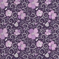 a purple and white flower pattern on a black background with a ruler in the foreground