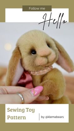 Create an Adorable Easter Bunny with Our Teddy Rabbit Pattern - Figure Plush Animal Stuffed Animal Pattern, Handmade Stuffed Toys, Plush Rabbit, Rabbit Pattern, Wedding Crafts Diy, Soft Toy Animals, Art Dolls Handmade, Diy Holiday Decor, Sewing Toys