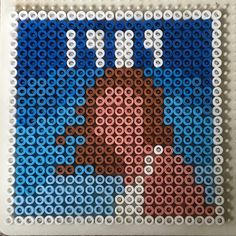 this is an image of a lego star wars character made out of blue and white bricks