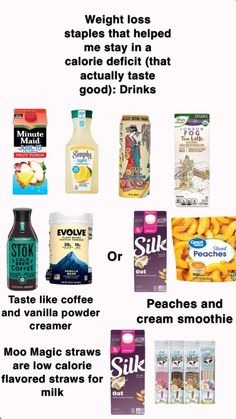 a poster with different types of food and drinks on the front, including yogurt,