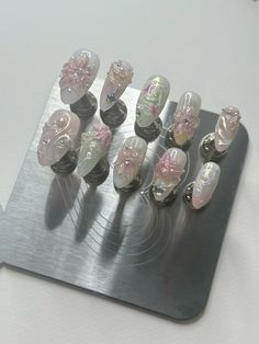 floral fairy nail art design almond #nails #nailart 3d Japanese Nail Art, Cute Japanese Nail Art, Fairy Garden Nails Design, Douyin Nails Almond, Senior Nails, Cute Kawaii Nails, X Nails Design, Getting Nails Done, Nail Inspo Gel