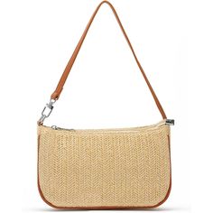 Imported Material: This Women's Straw Purse Is Crafted From High-Quality Woven Straw, Giving It A Natural And Stylish Look. The Interior Is Lined With Polyester Fiber For Added Durability And Protection. Design: With Its Small Size And Dimensions Of 9.0'' In Width And 5.5'' In Height, This Straw Purse Is Designed To Be Compact And Convenient For Carrying Essentials. It Features A Main Compartment And An Interior Zippered Pocket For Organizing Your Belongings. Capacity: Despite Its Compact Size, Summer Beige Baguette Tote Bag, Summer Beige Tote Baguette Bag, Beige Baguette Tote Bag For Summer, Summer Beige Baguette Bag For Daily Use, Beige Baguette Bag For Daily Use In Summer, Beige Baguette Bag For Daily Summer Use, Beige Tote Baguette Bag For Summer, Brown Baguette Bag For Everyday Summer Use, Beige Baguette Bag For Travel