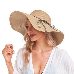 PRICES MAY VARY. 【One size fits most individuals:】The brim width of the beach hat reaches 4.3 inches/11cm, with a head circumference about 22.4-23.6inches/ 57cm-60cm. Our sun hats for women comes with an adjustable head circumference cord so you can easily adjust it for the most comfortable fit. 【Wide brim design for full sun protection】The brim of the straw beach hat is wide and slightly downward, which helps to better protect your skin. Our summer hats for women have high sun protection factor Beach Hats For Women, Packable Sun Hat, Womens Beach Hat, Womens Straw Hats, Floppy Beach Hat, Wide Brim Straw Hat, Straw Hat Beach, Floppy Hats, Beach Hats