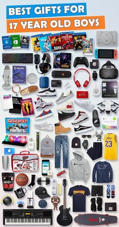 Browse our Teen Boy Gift Guide featuring 1000+ best gifts for teen boys. Discover COOL and unique gifts for Birthdays for your 17 year old teen boy. Make his Birthday extra magical with these slam-dunk picks that WOW! #birthdaygifts #giftideas #giftguide Birthday Presents For Teens, Best Gifts For Boys, Games For Teens