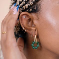 Gorgeous synthetic jade earrings that will be your new go to. Green Nickel-free Huggie Earrings, Green Huggie Earrings For Everyday Wear, Green Pierced Everyday Earrings, Green Pierced Earrings For Everyday, Jade Earrings, The Cutest, Jade, Beads