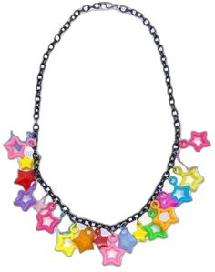 Whimsical Star-shaped Jewelry With Star Charm, Colorful Cute Dangle Jewelry, Colorful Dangle Jewelry In Cute Style, Cute Multicolor Charm Necklace, Cute Multicolor Charms Necklace, Cute Multicolor Necklaces With Charms, Trendy Multicolor Star Charm Necklace, Fun Star-shaped Jewelry For Gifts, Playful Multicolor Jewelry With Star Charm