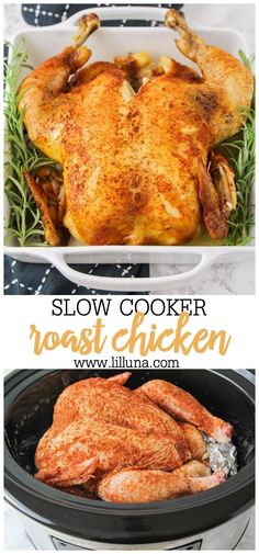 slow cooker roast chicken in the crock pot