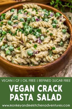 Kick up your pasta salad game with this creamy, delicious Vegan Crack Pasta Salad. Perfect for work lunches, picnics, potlucks, tailgates, and so much more! #vegan #oilfree #glutenfree #plantbased | monkeyandmekitchenadventures.com Vegan Picnic Ideas, Vegan Potluck Recipes, Monkey And Me Kitchen Adventures, Monkey And Me, Vegan Recepies, Vegan Pasta Salad, Work Lunches