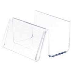 two clear acrylic displays are shown on a white background and one is empty