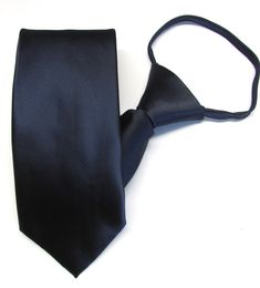 "This beautiful zipper tie has pre-made knot, pre-tied and adjustable loop, it's 19\" long, 3.25\" wide." Standard Tie For Black Tie Occasions And Father's Day, Adjustable Ties For Black Tie Events, Black Tie Occasion Ties For Father's Day, Adjustable Ties For Black Tie Occasions, Black Tie Event Adjustable Standard Tie Accessories, Adjustable Bow Tie For Business, Blue Standard Tie For Business, Fitted Blue Standard Tie, Luxury Navy Ties For Semi-formal Occasions