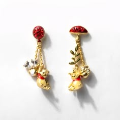 Disney Gold Pooh Bear Asymmetrical Dangle Earrings– Think Goodness Cheap Disney Style Women's Jewelry, Disney Jewelry Kohl's, Cheap Disney Jewelry For Women, Pooh Bear Necklace, Cute Disney Earings, Cheap Women's Disney Jewelry, Winnie The Pooh Earrings, Disney Princess Earrings, Winnie The Pooh Decor