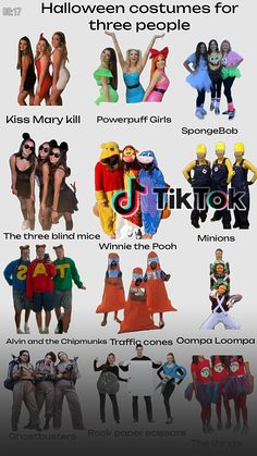 halloween costumes for kids and adults are shown in this graphic style, with the names on them