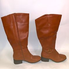 New Without Box Size: 11 Color: Chestnut Or Light Brown Has Red Tint Round Toe Side Zip Up Enclosure Approximate Measurements See Pictures Ships Same Day Or Next Business Day No Trades, Holds Or Low Balling Please M8 Brown Wide Calf Synthetic Boots, Brown Synthetic Boots With Flat Heel, Brown Synthetic Flat Heel Boots, Scott Brown, Crocs Boots, Brown Knee High Boots, Black Suede Ankle Boots, Black Riding Boots, Size 11 Heels