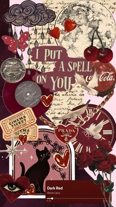 a collage of various items with the words, i put a spell on you