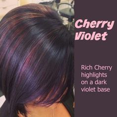 Gorgeous Fall Hair Colors For Fine Hair, New Hair Color Ideas For Brunettes, Cherry Red Hair Color, Rock Your Locks, Cherry Red Hair, Dark Purple Hair, Chubby Face, Cherry Hair, Red Highlights