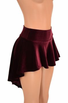 Burgundy Velvet Hi-Lo Mini Skirt Rave Festival Skirt - 156244 Fitted Burgundy Bottoms For Party, Fitted Burgundy Mini Skirt For Party, Burgundy Fitted Mini Skirt For Party, Fitted Burgundy Mini Skirt, Fitted Burgundy Lined Mini Skirt, Fitted Lined Burgundy Mini Skirt, Party Burgundy Skirt, Fitted Velvet Mini Skirt, Fitted Burgundy Flared Skirt