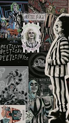 a collage of posters with clowns and creepy faces on them in black and white