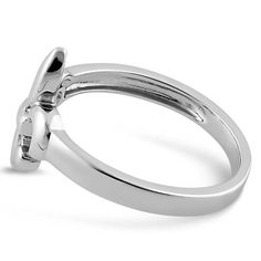 Top of ring height: 13.2mm

      Top of ring width: 12mm

      Band width: 2.3mm

      Shank width: 2.3mm

    
 
       Metal:  925 sterling silver

      Finish: high polish Elegant Silver Initial Ring With Open Band, Sterling Silver Open Ring With Shiny Finish, Classic White Gold Open Heart Ring, Silver Open Ring With Shiny Finish, Adjustable White Gold Rings With Polished Finish, White Gold Ring With Shiny Finish, White Gold Rings With Shiny Finish And Round Band, Classic Silver Heart Ring With Polished Finish, Polished Open Band Promise Signet Ring