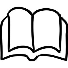 an open book is shown in black and white