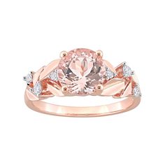 Let her know how much she means to you with this Stella Grace 10k rose gold engagement ring, adorned with sparkling morganite and diamond accents. Let her know how much she means to you with this Stella Grace 10k rose gold engagement ring, adorned with sparkling morganite and diamond accents.Click on this JEWELRY & WATCHES GUIDE to learn about fit, styles, materials and more! Nickel free Metal: 10k rose gold Packaging: boxed Width: 8.1 mm Finish: polishedSTONE DETAILS Stone type: morganite Total Rose Gold Diamond Ring With Morganite Center Stone, Rose Gold Morganite Diamond Ring With Center Stone, Rose Gold Rings With Diamond Accents And Morganite, Morganite Diamond Ring In Rose Gold For Promise, Rose Gold Morganite Diamond Promise Ring, Rose Gold Morganite Round Cut Diamond Ring, Gold Packaging, Rose Gold Morganite, Rose Gold Engagement