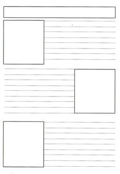 a blank paper with three squares and two rectangles