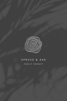 the logo for spruce & oak family therapy, which is designed to look like a tree trunk