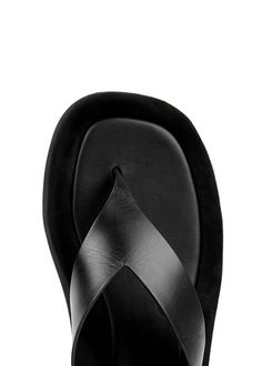 Long Description#Info & Care# The Row leather flip flops Chunky sole measures approximately 1.5 inches/ 40mm Thong toe post, suede midsole, rubber sole, open toe Slip-on #Size & Fit# Only available in full sizes go up to the nearest whole size if you take a half size The Row Ginza, Black Leather Flip Flops, Leather Flip Flops, Go Up, Thong Sandals, Open Toe, Rubber Sole, The Row, Flip Flops