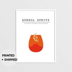 an orange poster with the words aperol spritz printed on it