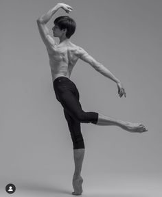 a male ballet dancer in black and white