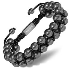 ULTRA STRENGTH HEMATITE – This MagnetRX hematite magnetic bracelet contains the highest strength magnetic hematite beads - 3x more powerful than other magnetic hematite bracelets on the market. Magnetic therapy bracelets are an all-natural and effective alternative medicine that have been used to promote pain relief, reduce inflammation, improve circulation, positive energy, and much more! Adjustable Magnetic Hematite Bracelets, Adjustable Magnetic Hematite Beaded Bracelets, Magnetic Beads, Diy Bijoux, Magnetic Therapy, Jewerly Making, Hematite Bracelet, Hematite Stone, Calming Stones