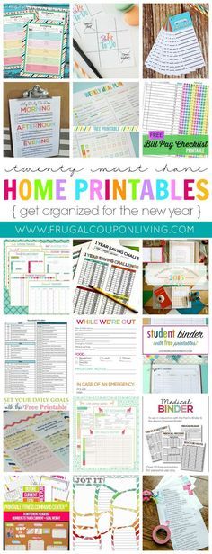 the home printables are organized in this new year